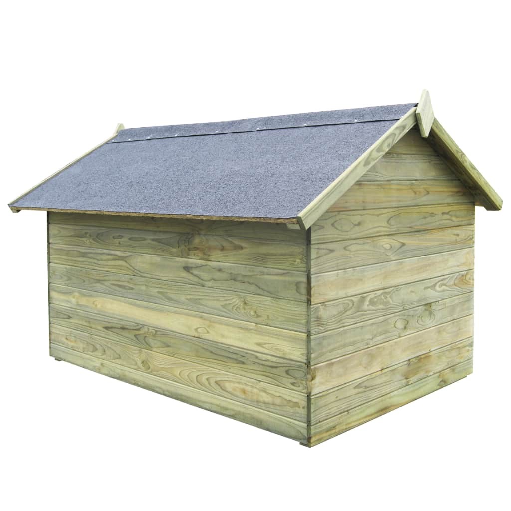 Garden Dog House with Opening Roof Impregnated Pinewood